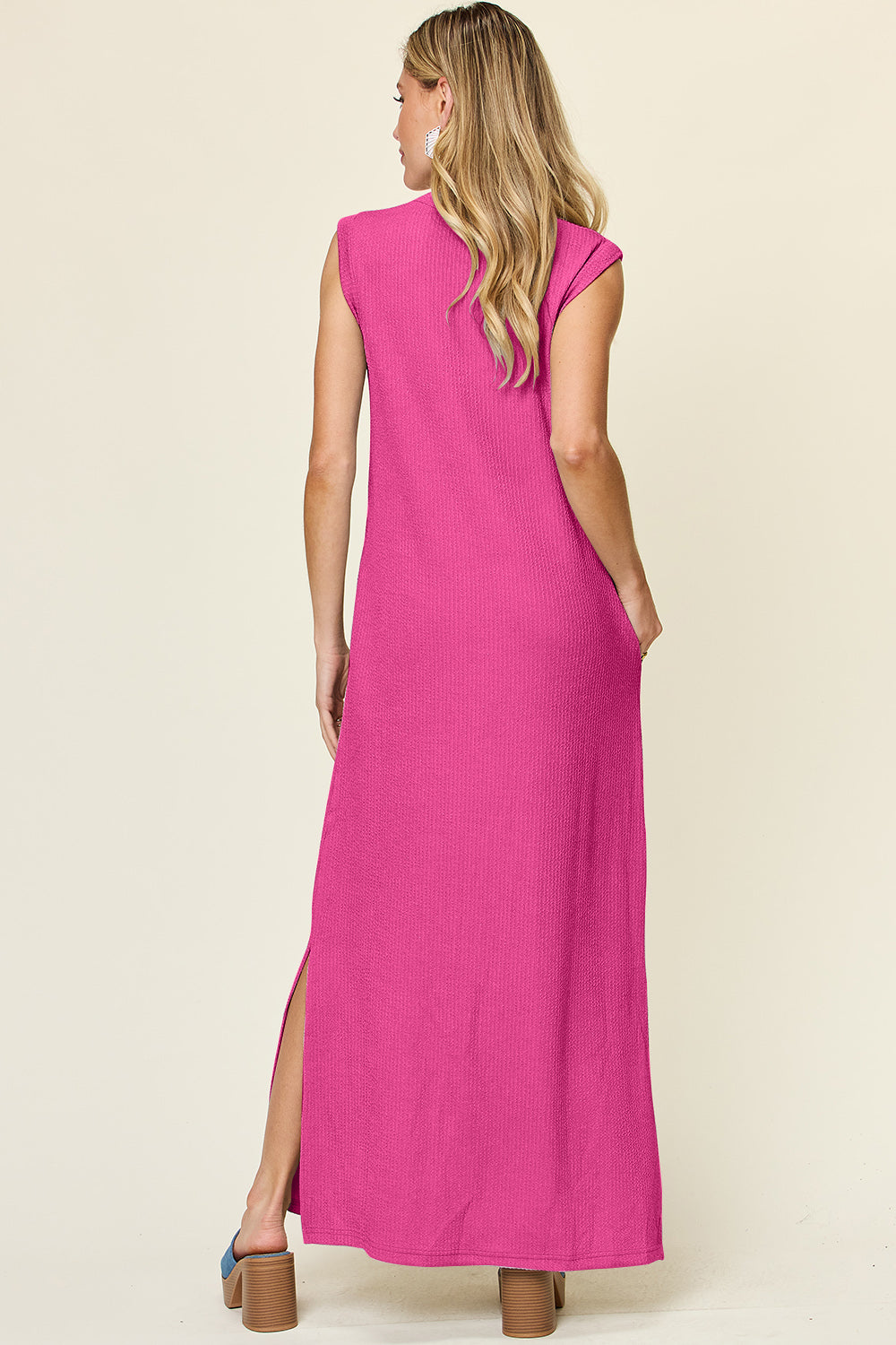 Ava Texture Mock Neck Sleeveless Maxi Dress in 3 Colors!