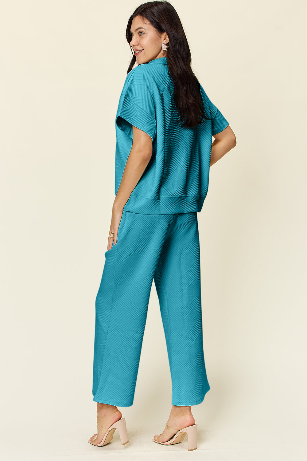 Hailey Zip Short Sleeve Top & Pants Set in 8 Colors!