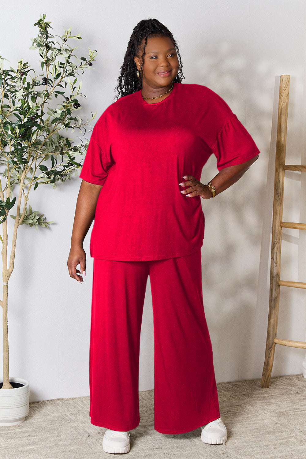 Ellie Slit Top and Pants Set in 6 Colors!