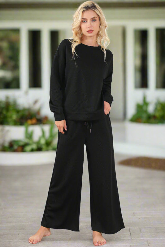 Dina Top and Drawstring Pants Set in 10 Colors