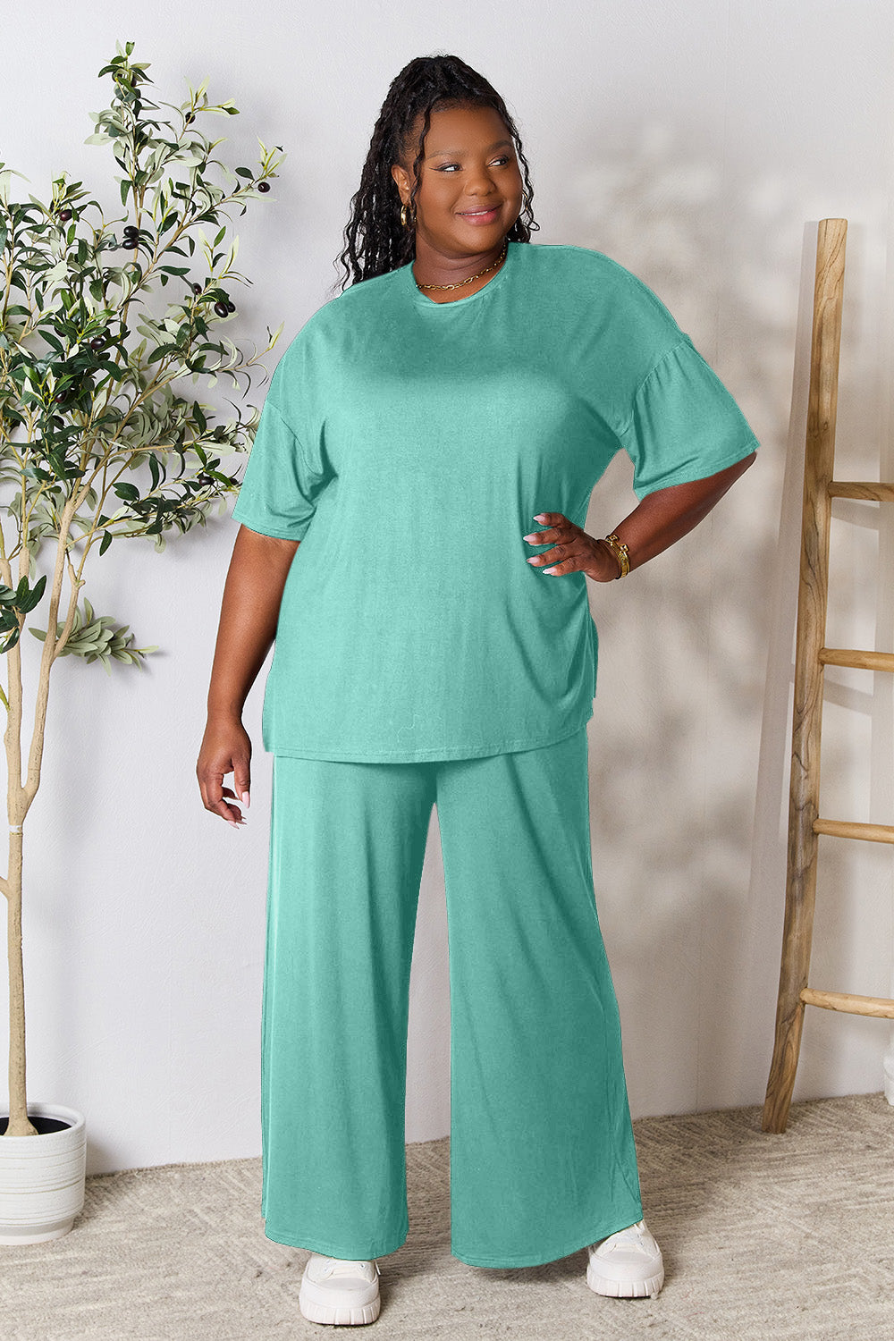 Ellie Slit Top and Pants Set in 6 Colors!