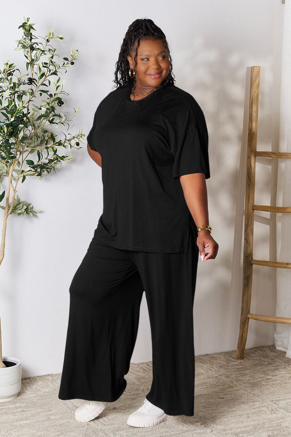 Ellie Slit Top and Pants Set in 6 Colors!