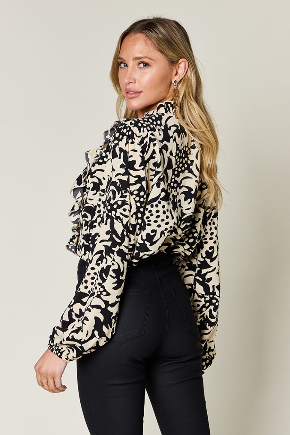 Conference Room Ruffle Trim Blouse in 3 Colors!