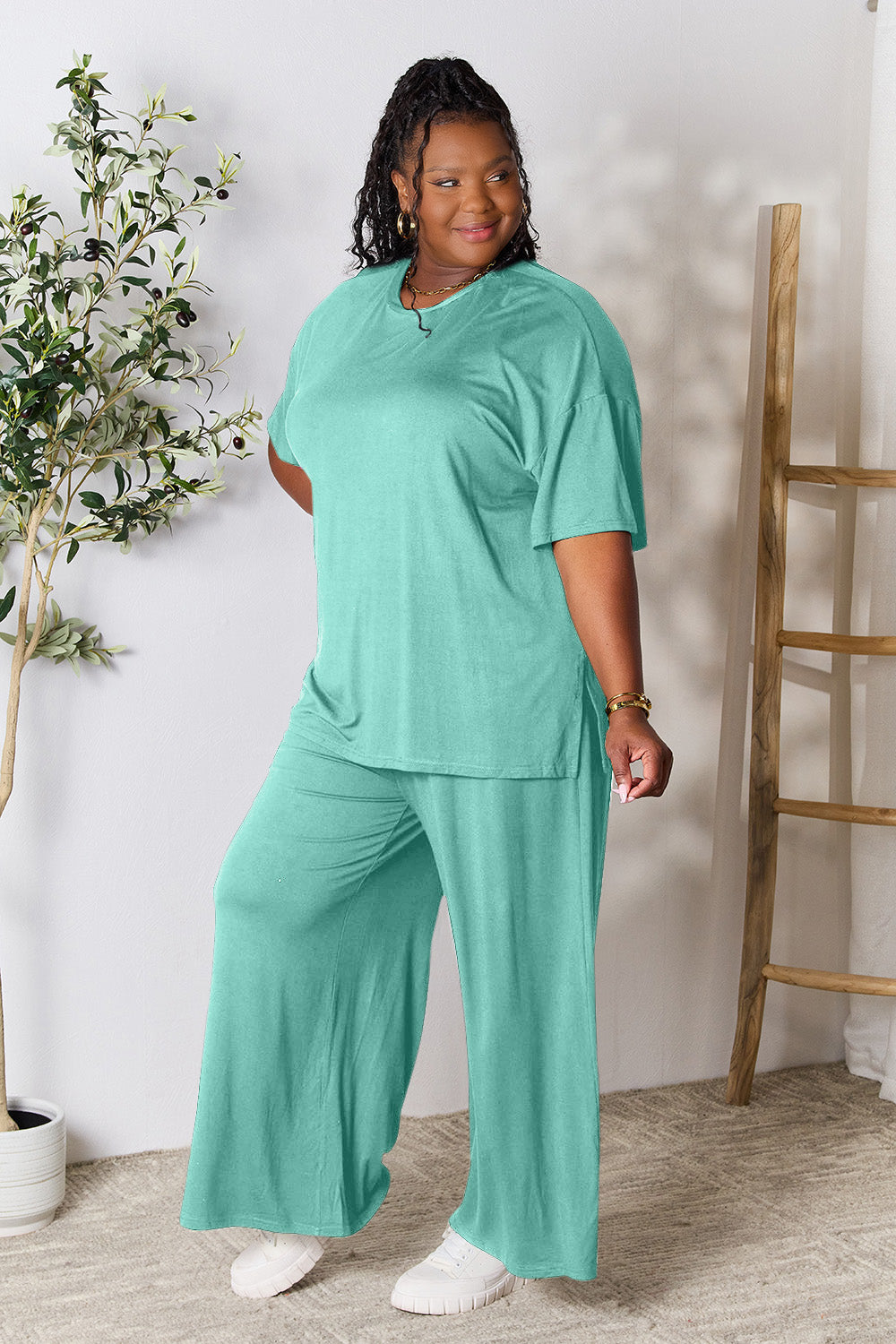 Ellie Slit Top and Pants Set in 6 Colors!