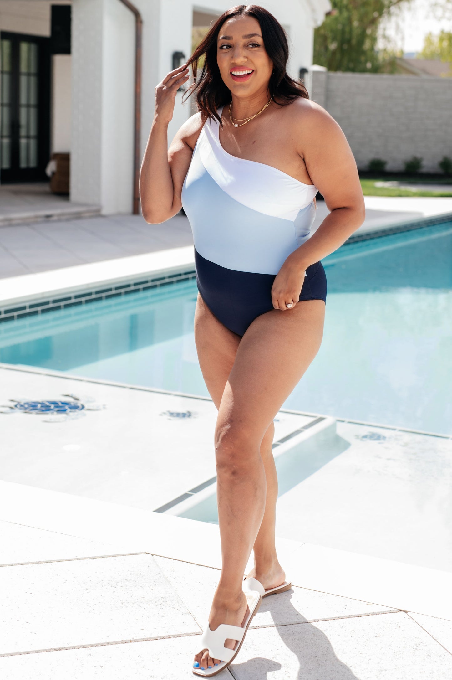 Dominica Color Block Asymmetrical Swimsuit**FINAL SALE**