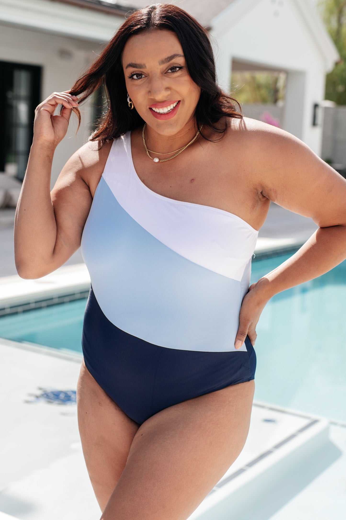 Dominica Color Block Asymmetrical Swimsuit**FINAL SALE**