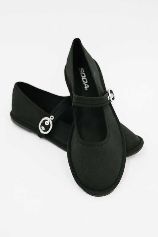 Fleta Buckle Flats in Black