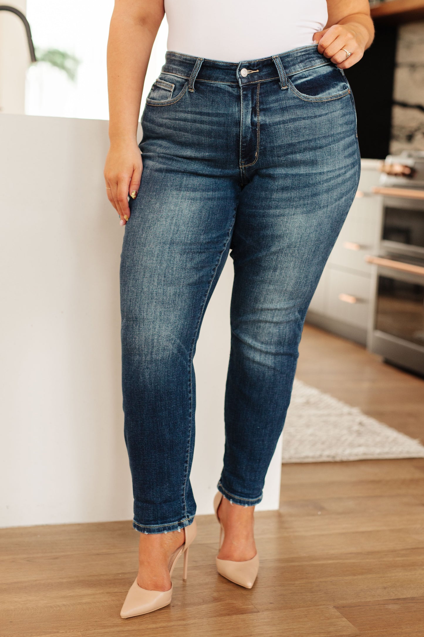 London Midrise Cuffed Boyfriend Jeans