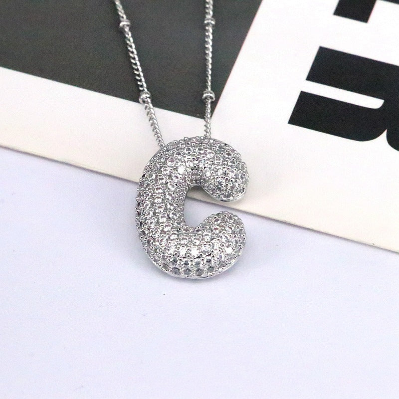 Zircon Letter (A-L) Necklace