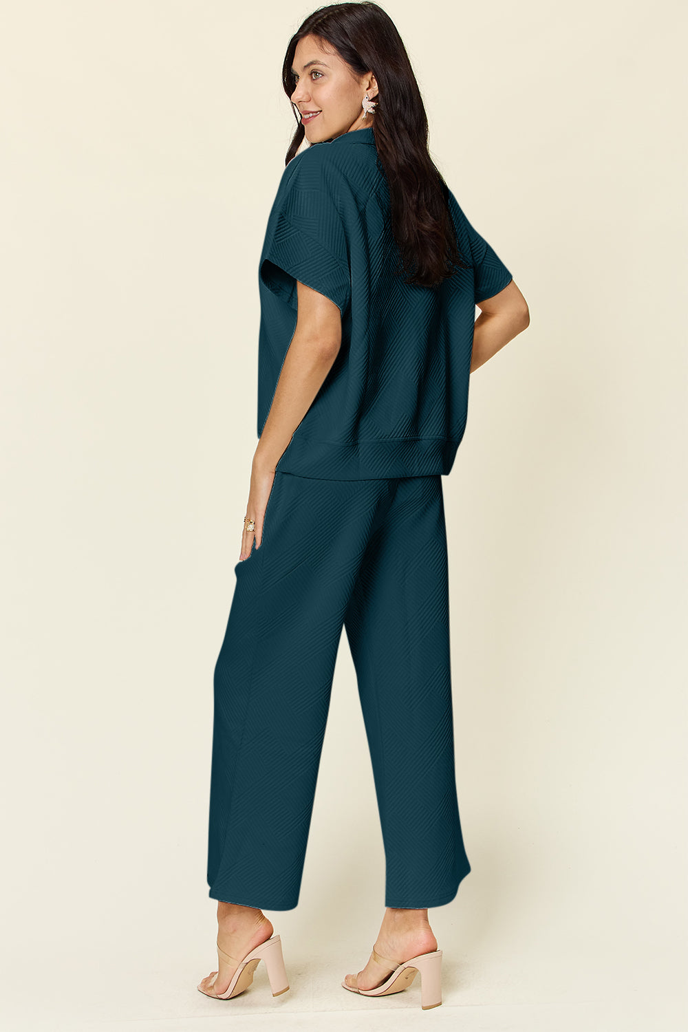 Hailey Zip Short Sleeve Top & Pants Set in 8 Colors!