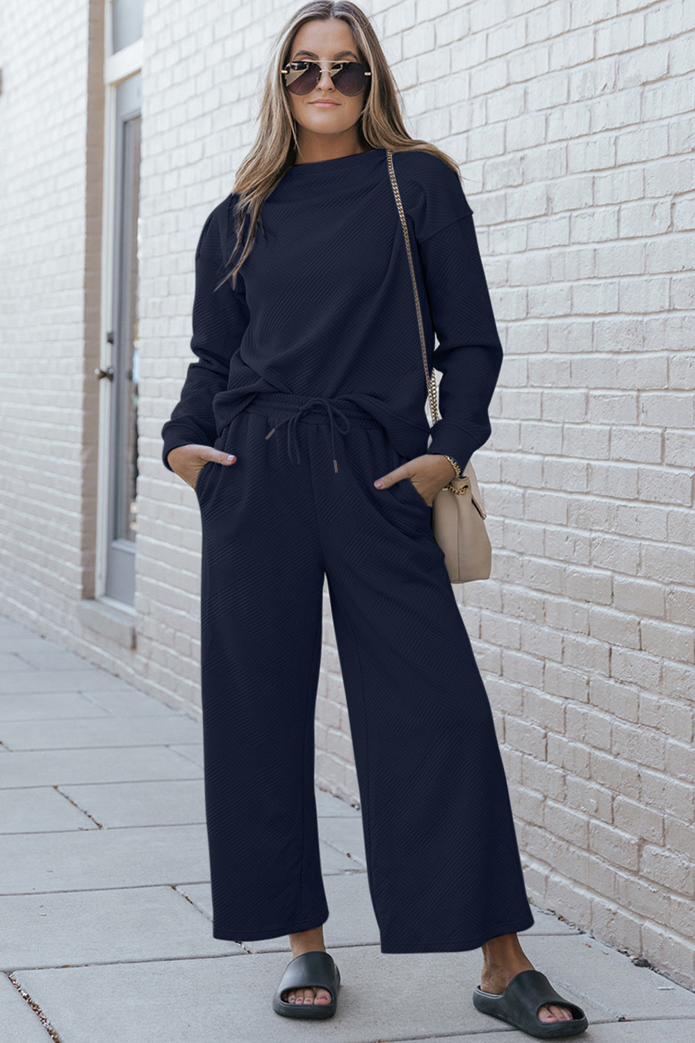 Dina Top and Drawstring Pants Set in 10 Colors