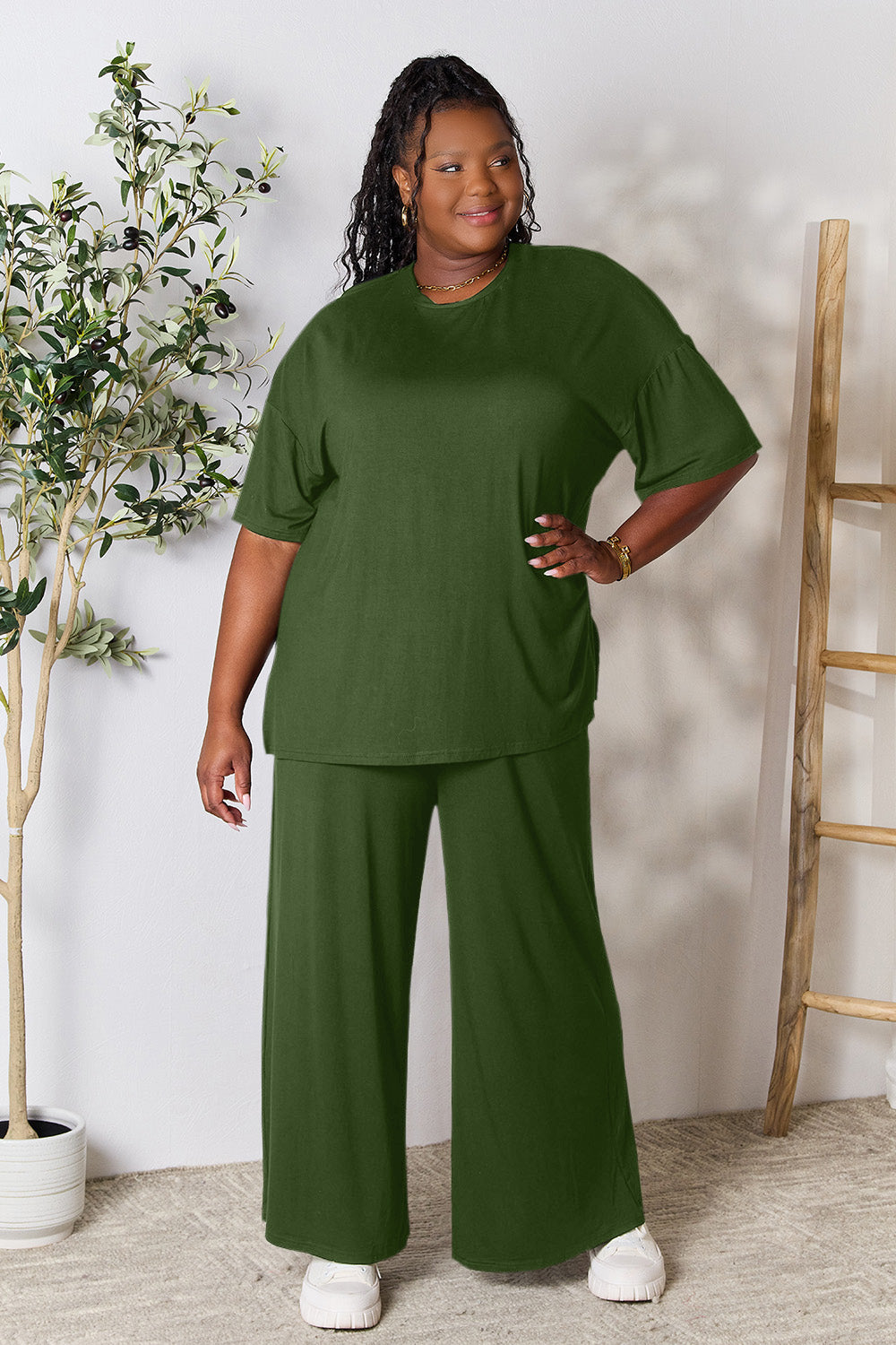 Ellie Slit Top and Pants Set in 6 Colors!
