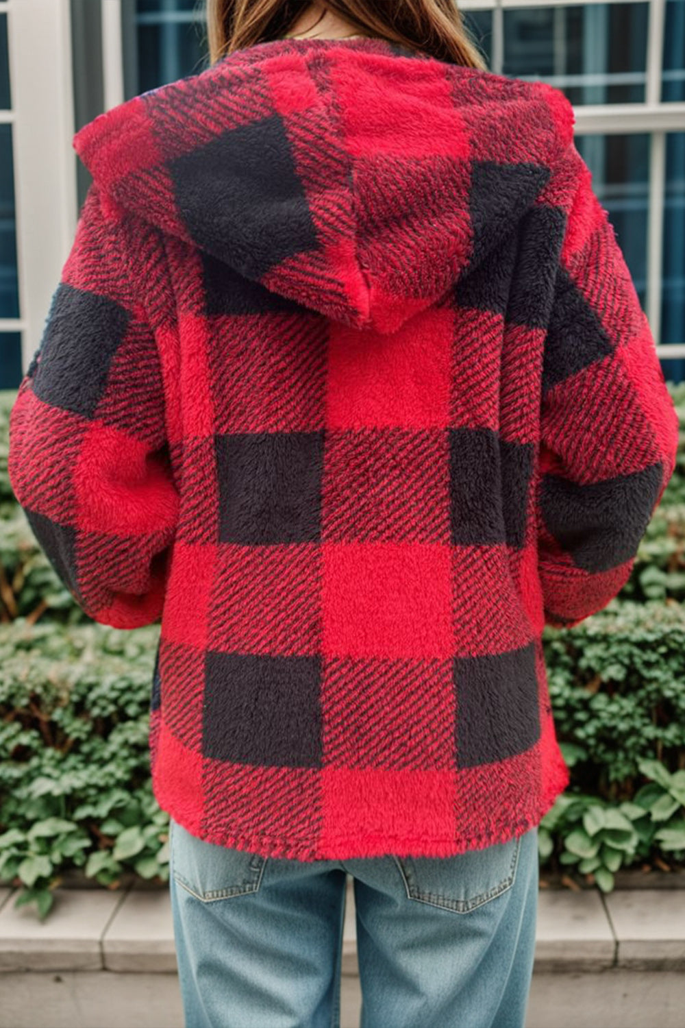 Double Take Plaid Hooded Coat in 4 Colors!