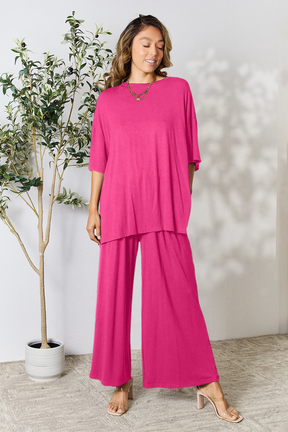 Ellie Slit Top and Pants Set in 6 Colors!