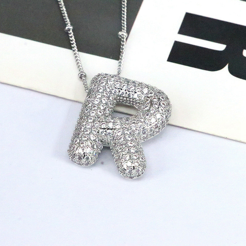 Zircon Letter(M-Z) Necklace