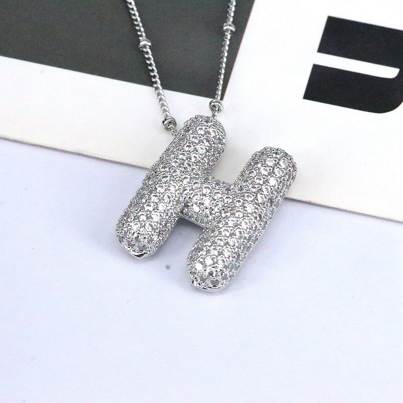 Zircon Letter (A-L) Necklace