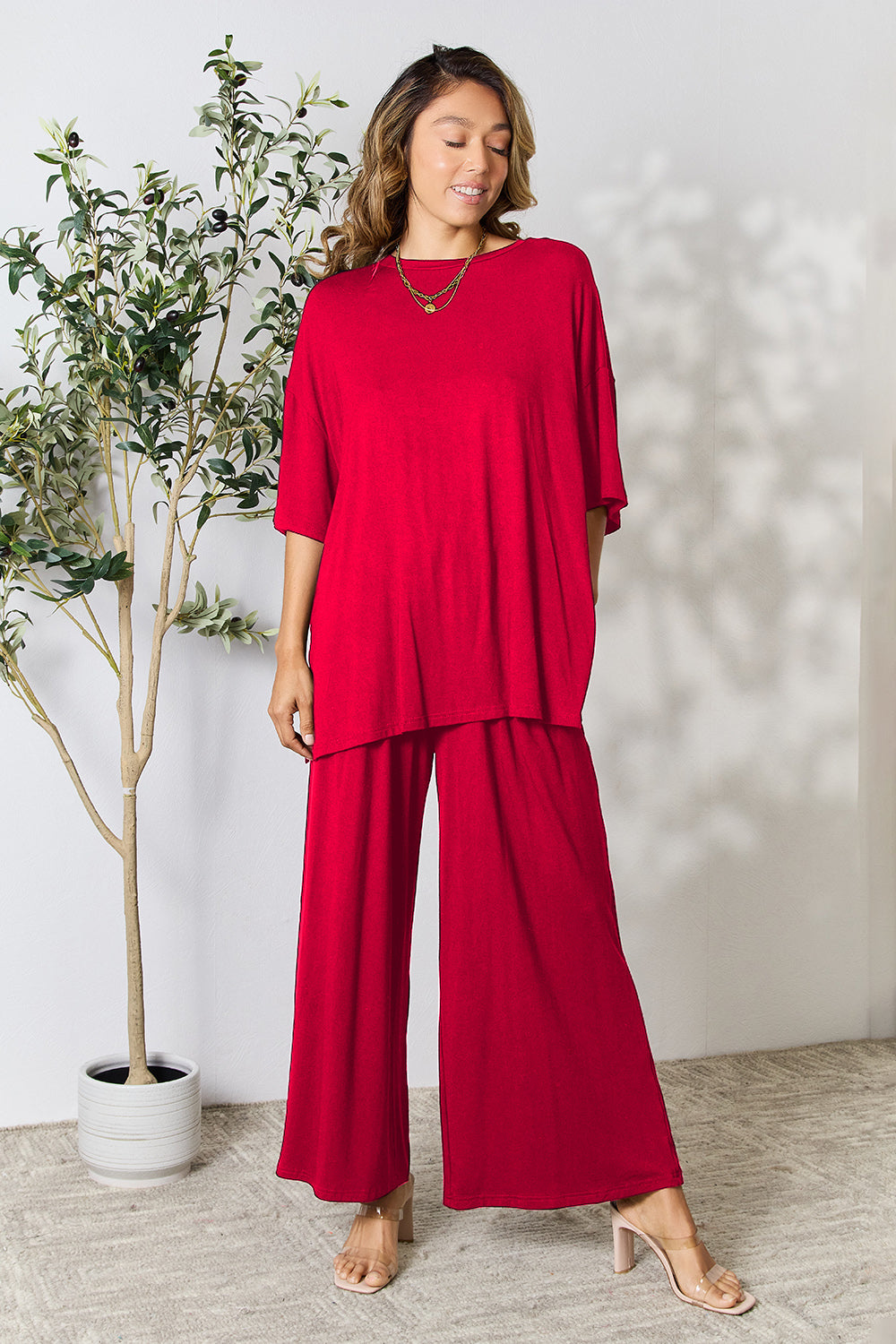 Ellie Slit Top and Pants Set in 6 Colors!