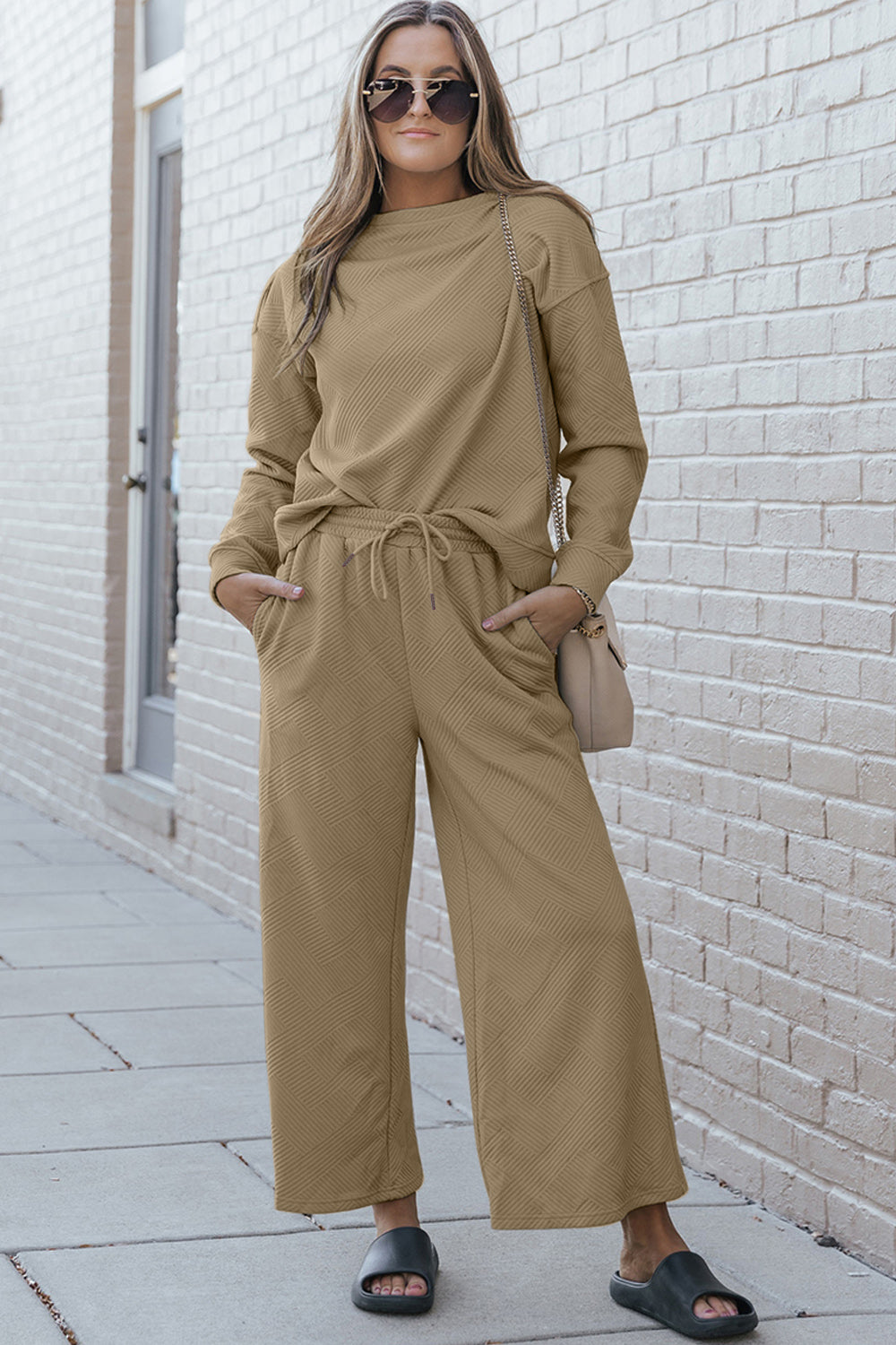 Dina Top and Drawstring Pants Set in 10 Colors