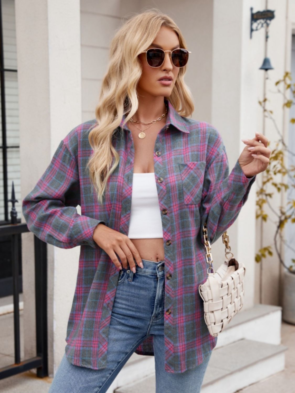 Mandy Pocketed Plaid Shirt in 6 Colors!