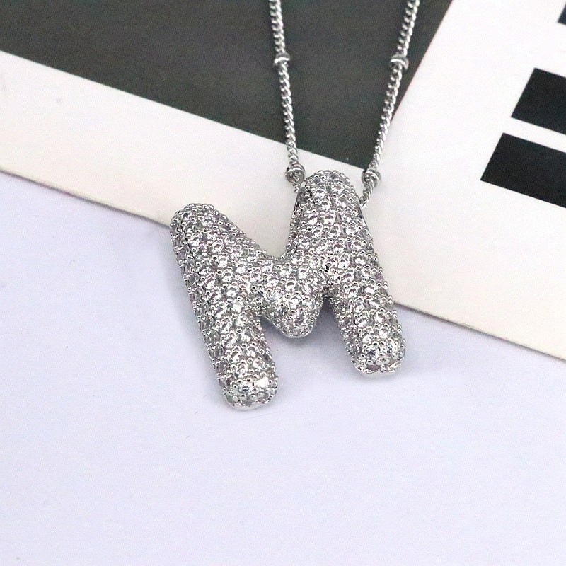 Zircon Letter(M-Z) Necklace