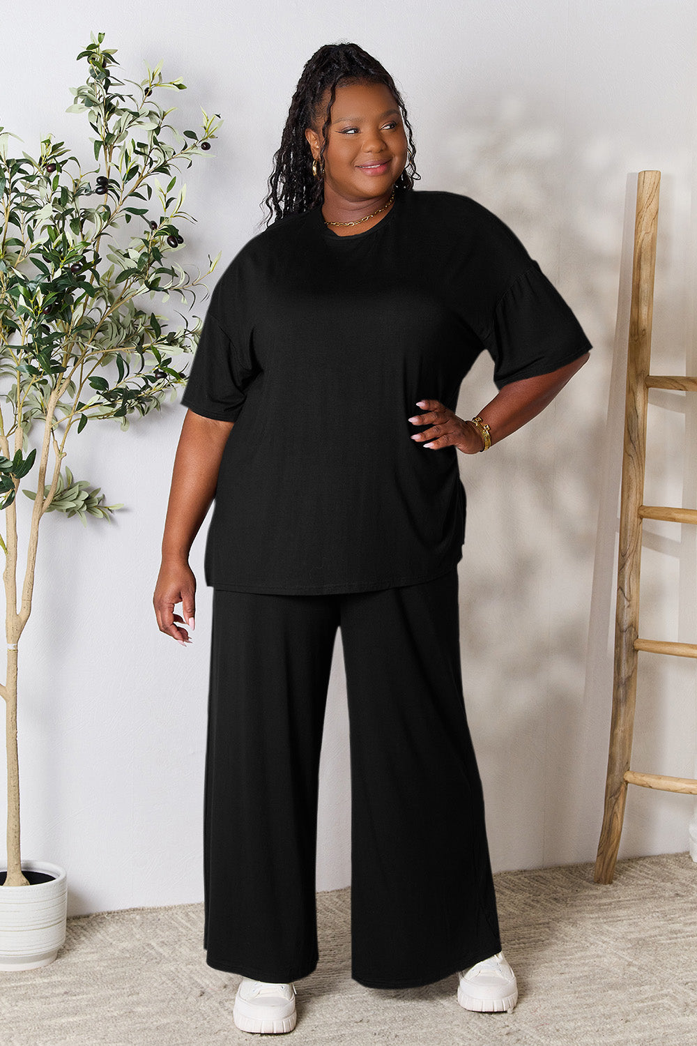 Ellie Slit Top and Pants Set in 6 Colors!