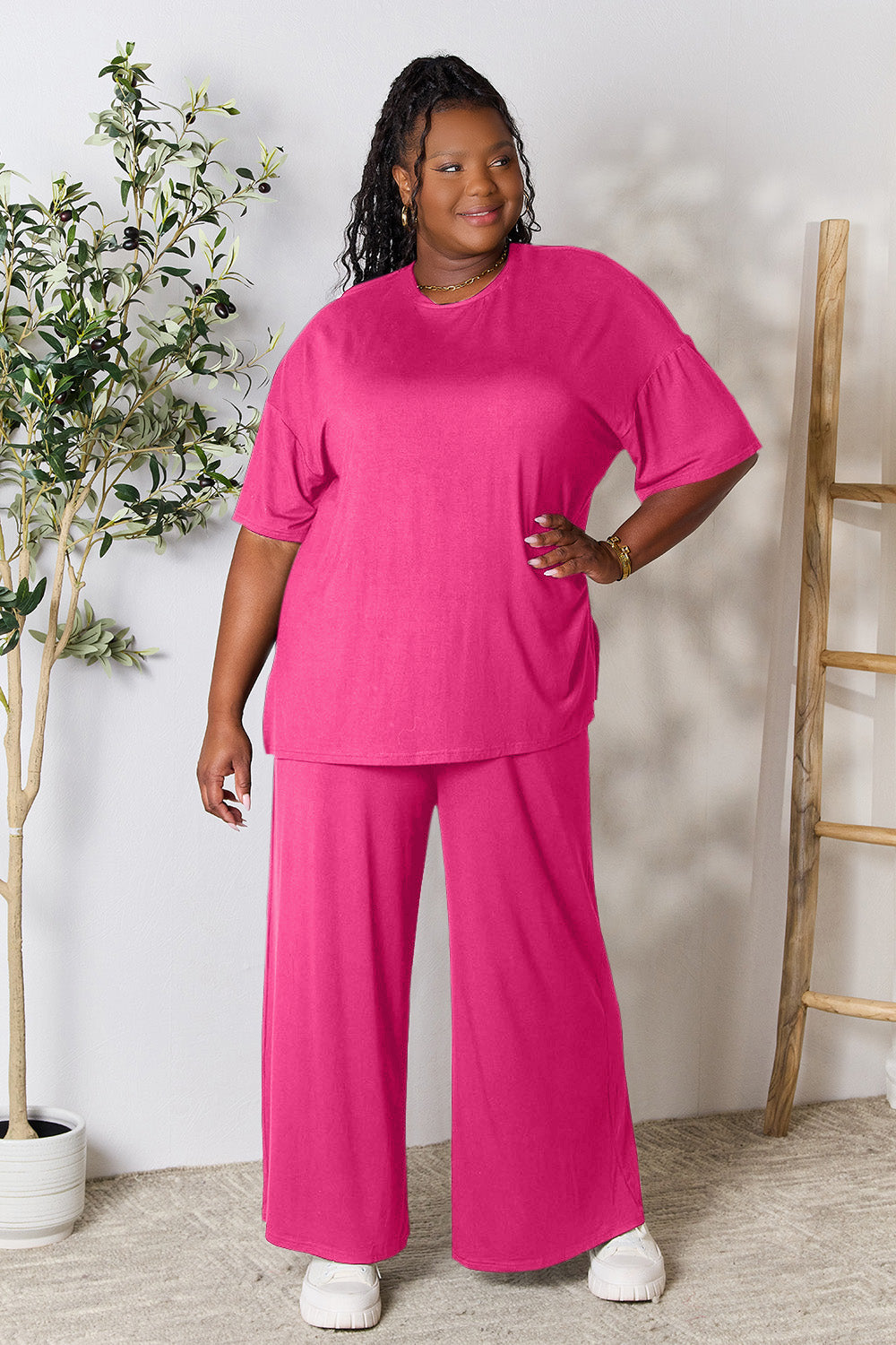 Ellie Slit Top and Pants Set in 6 Colors!