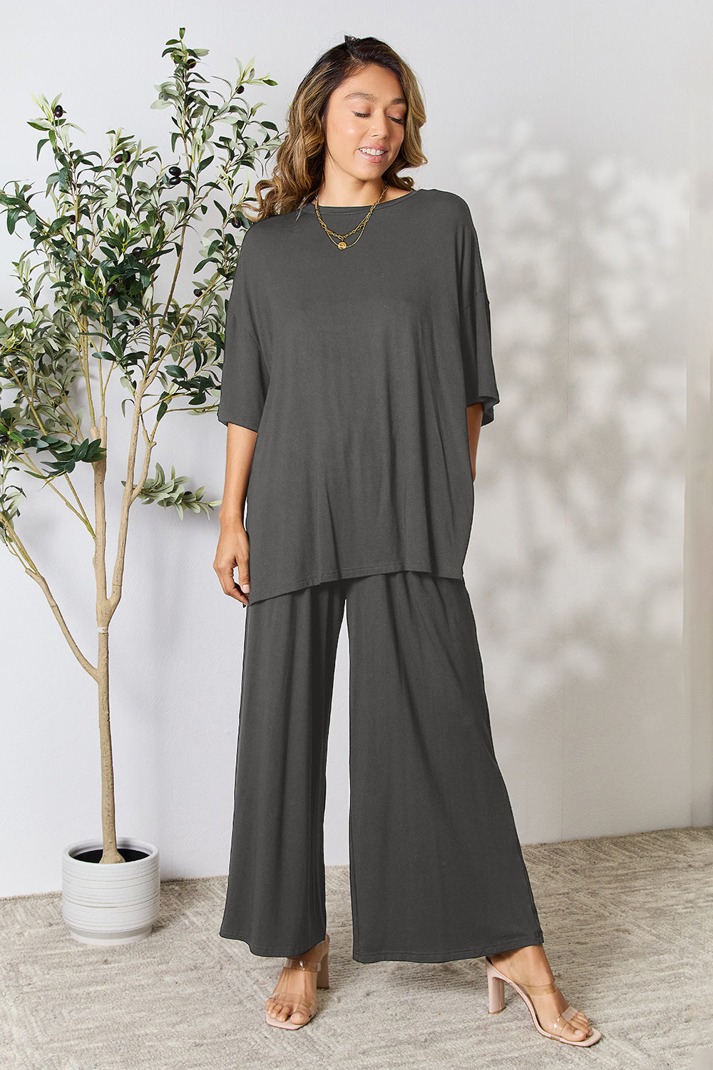 Ellie Slit Top and Pants Set in 6 Colors!