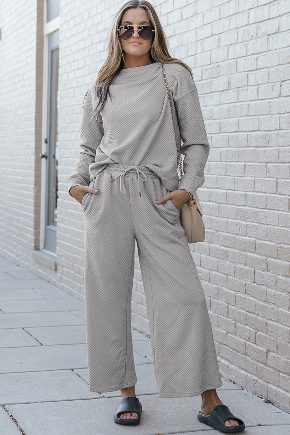 Dina Top and Drawstring Pants Set in 10 Colors