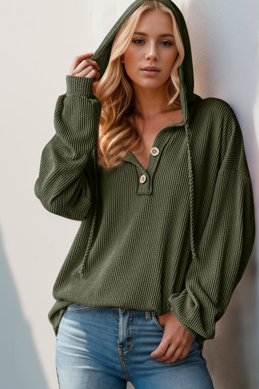 Double Take Long Sleeve Hoodie in 3 Fall Colors!