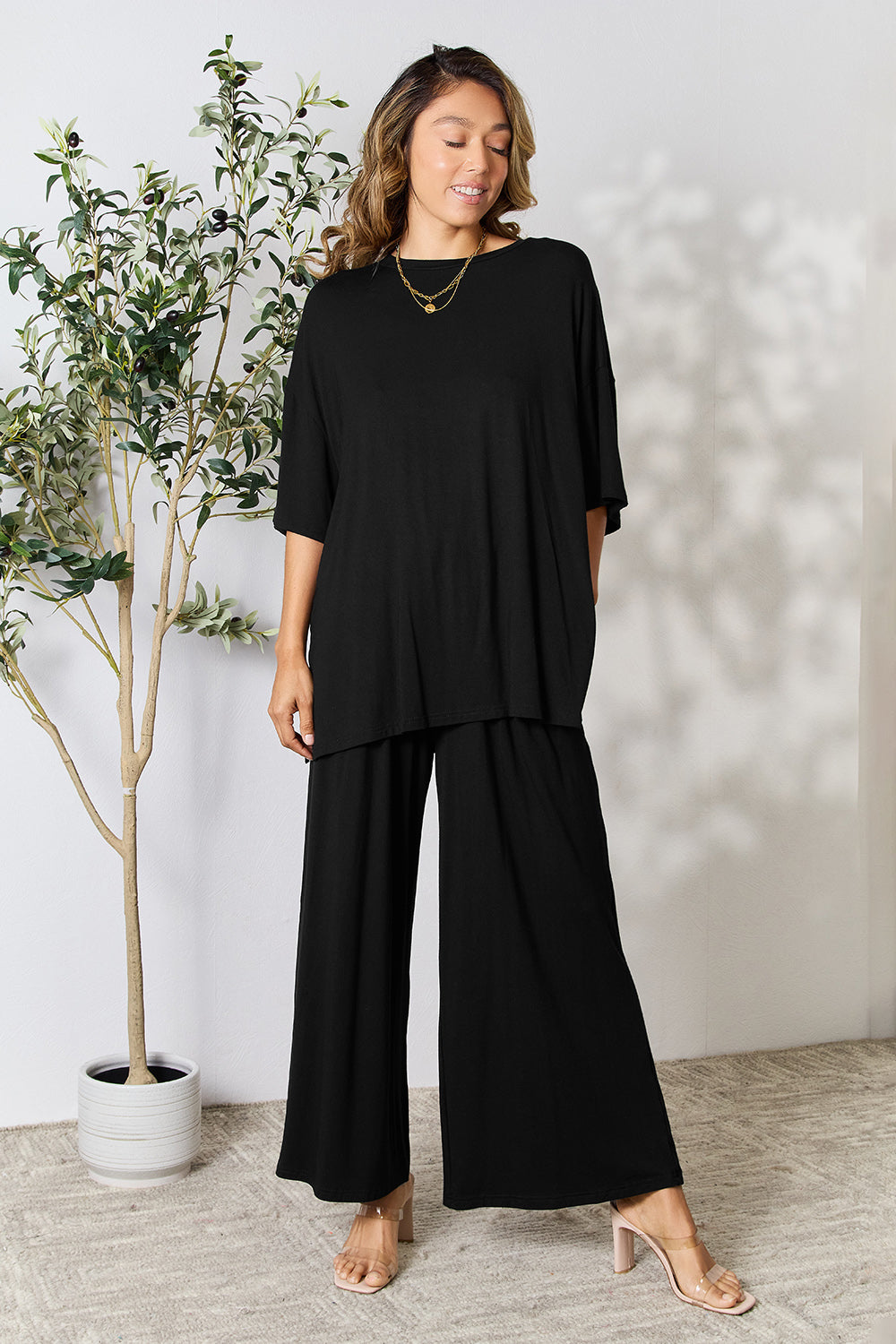 Ellie Slit Top and Pants Set in 6 Colors!