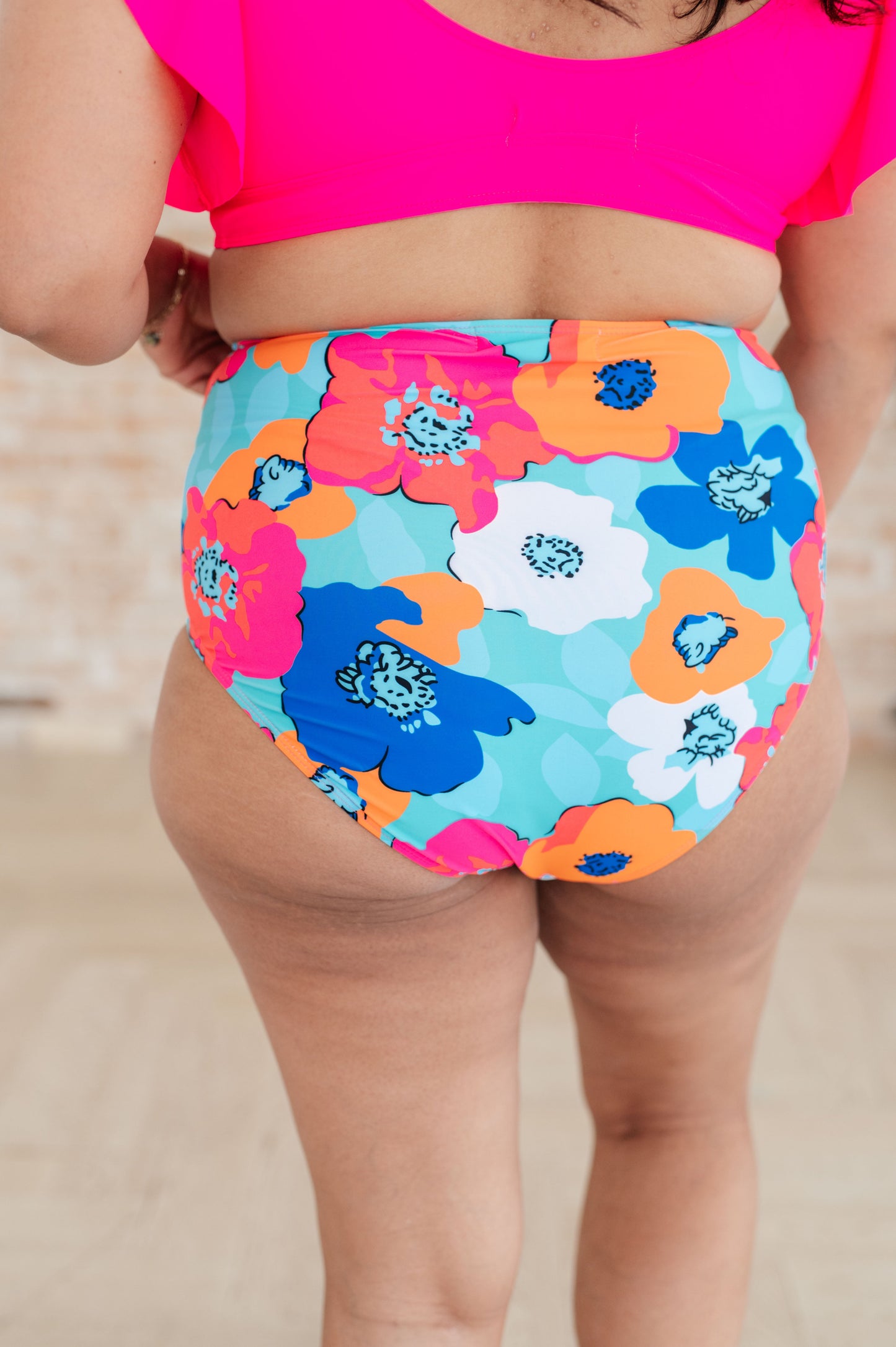 Panama Floral Print High Waisted Swim Bottoms**FINAL SALE**