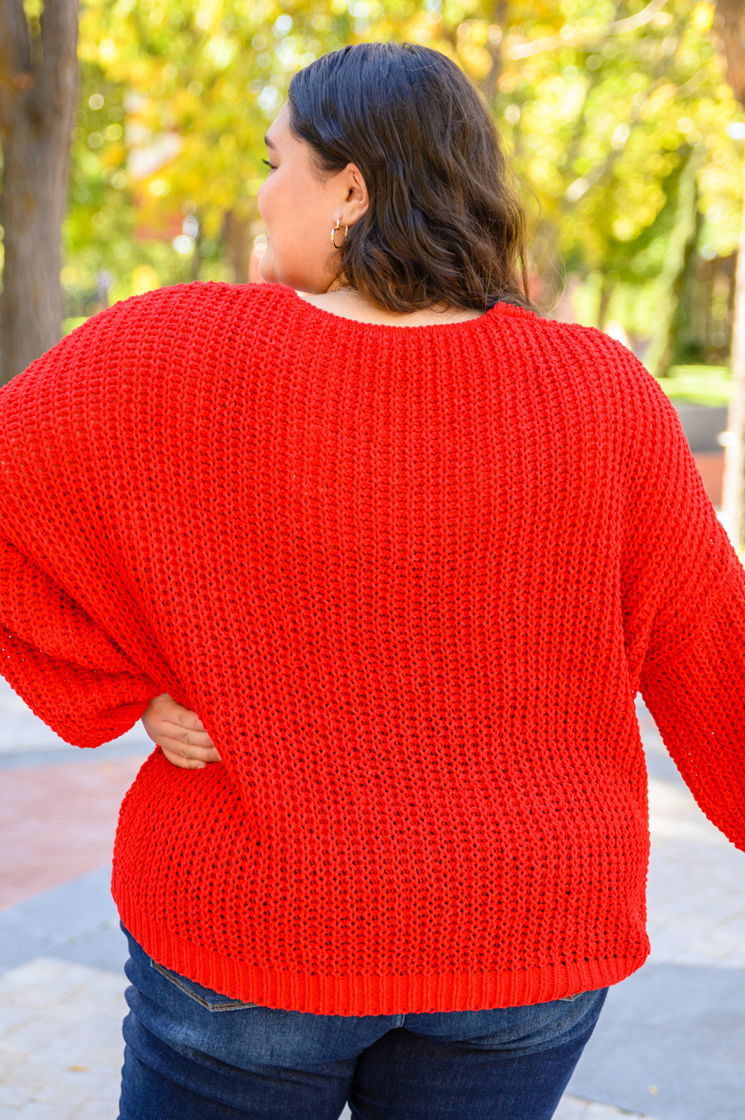 Seasonal Shift Long Sleeve Knit Sweater In Red