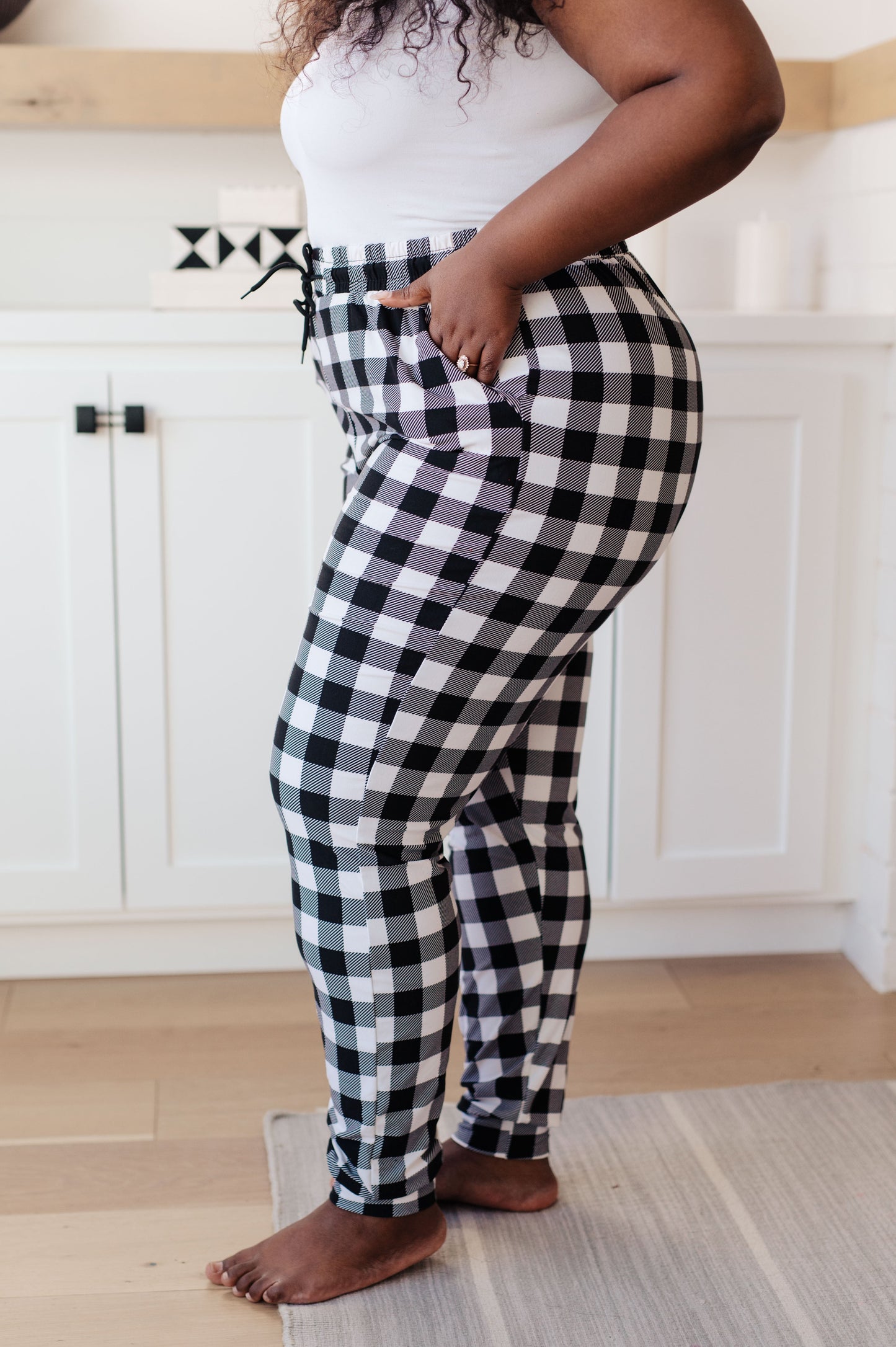 Your New Favorite Joggers in Black and White Check